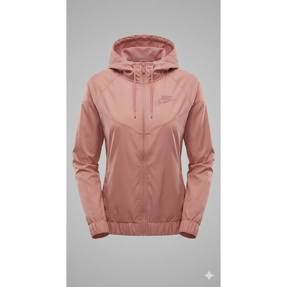 Nike Windrunner Windbreaker Jacket Womens Small Pink Hooded Full Zip Run